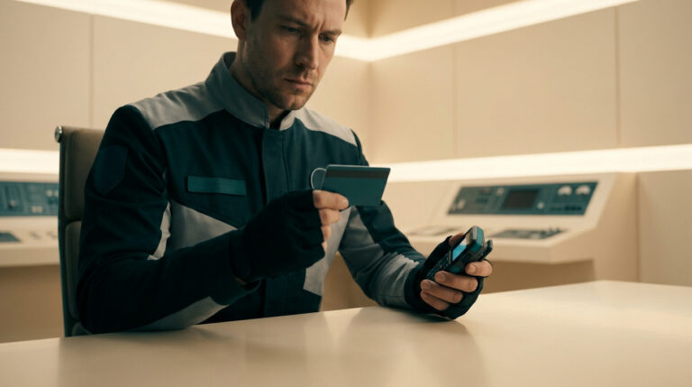 Agent de sécurité en prise de poste
