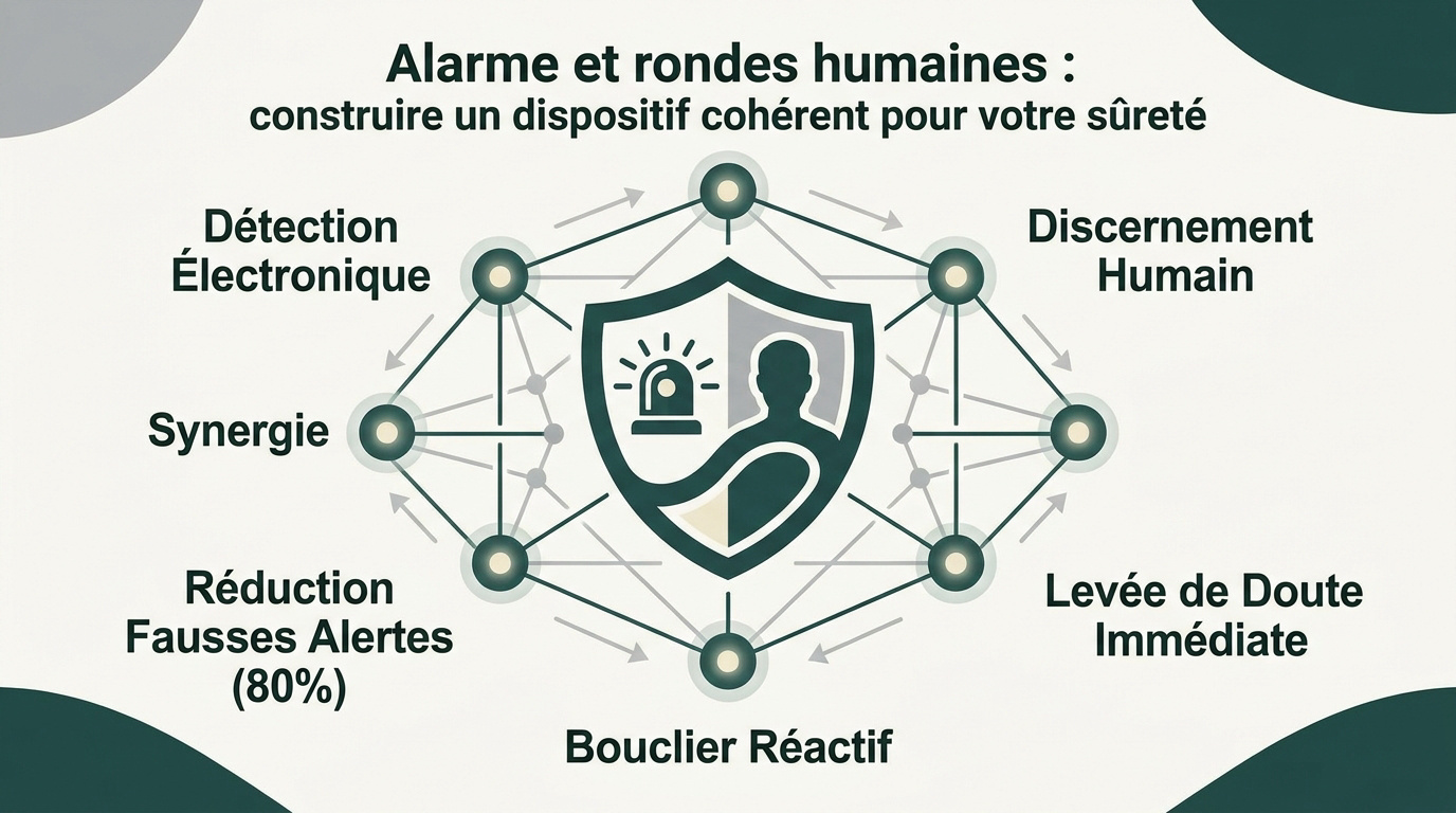 Alarme et rondes humaines : dispositif de sûreté cohérent