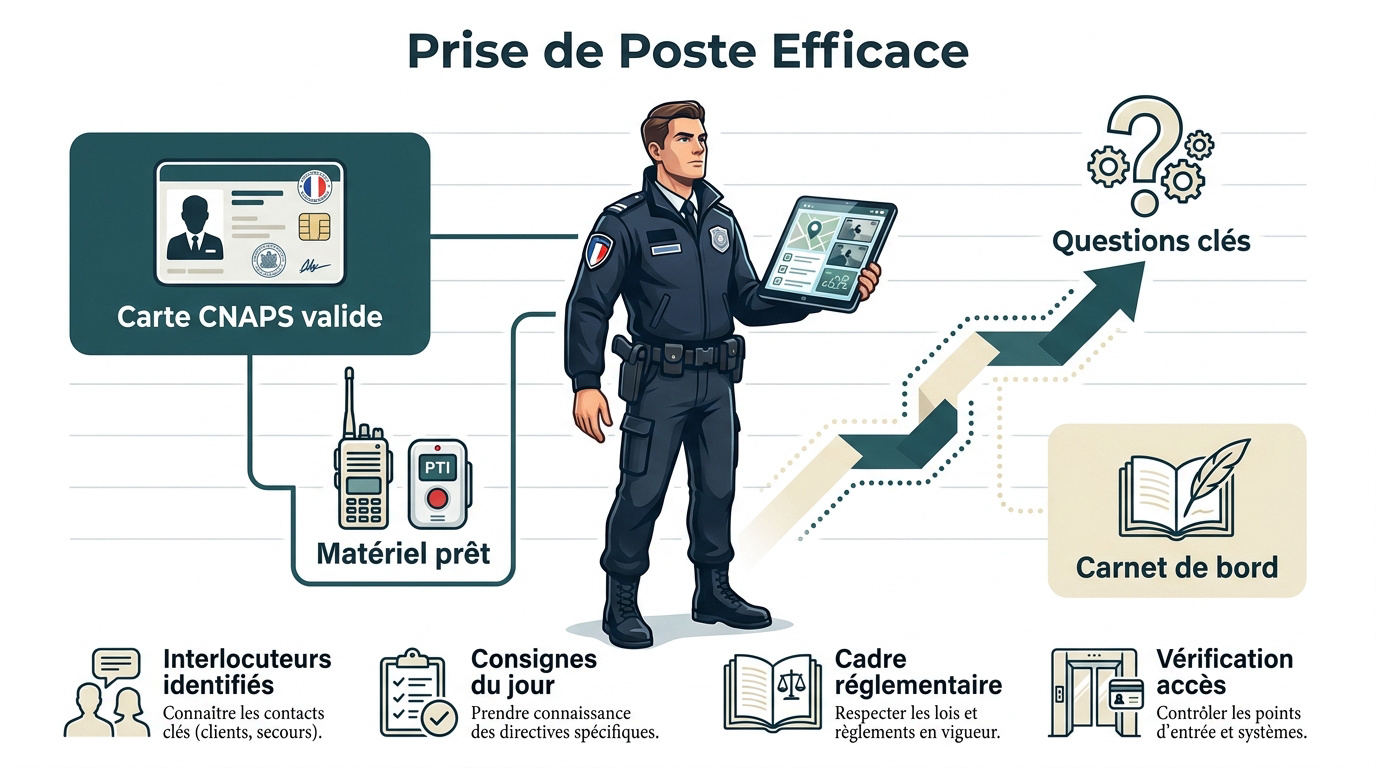 Préparation d’un agent de sécurité avant prise de poste