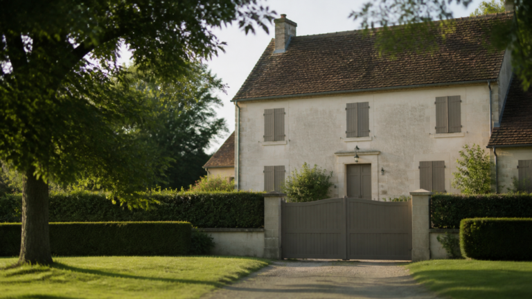 Maison secondaire fermée hors saison avec ambiance de surveillance discrète
